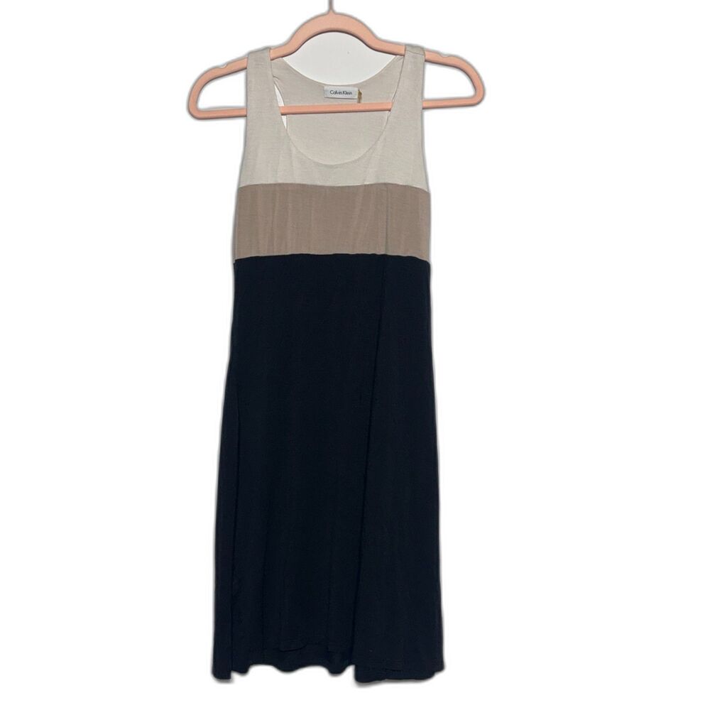 Calvin Klein Color Block Jersey Maxi Dress - LIght Weight - Size 4 GUC